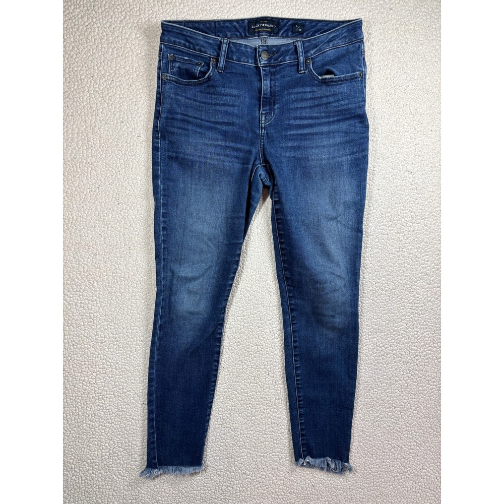 Lucky Brand Jeans Women's 8/29 Lolita Super Skinny Mid Rise Frayed Hem Stretch